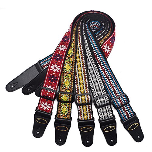WSLCN Sangle de Guitare Réglable Colorée Guitar Strap Coton Sangle Réglable pour Guitare Basse Guitare Folk Guitare électrique Motif Broderie de Style Bohémien Réglable (95-150)*5CM - Les Beatles, Paul McCartney, John Lennon, RIngo Starr, George Harrison WSLCN Sangle de Guitare Réglable Colorée Guitar Strap Coton Sangle Réglable pour Guitare Basse Guitare Folk Guitare électrique Motif Broderie de Style Bohémien Réglable (95-150)*5CM – Image 4