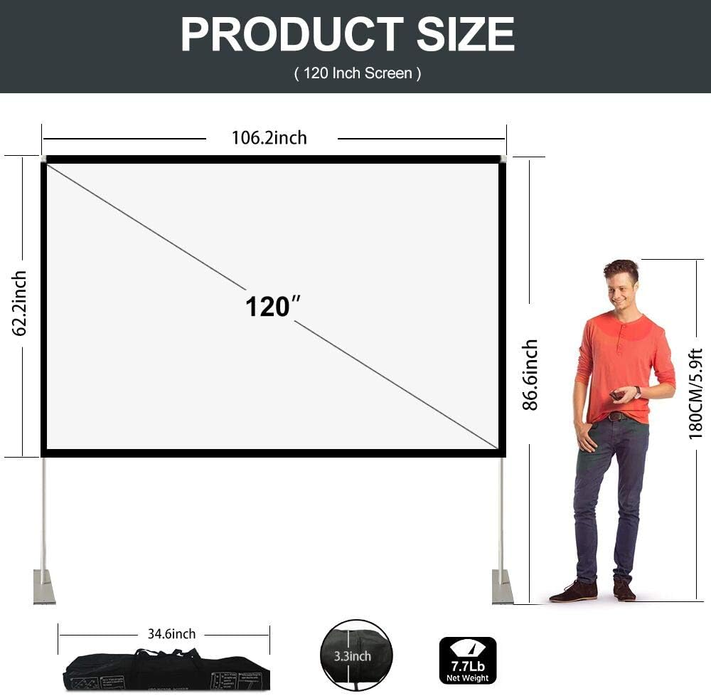 Popular Abdtech Portable Outdoor Movie Screen, 120 inch 3D Projector Screen Frame Foldable Movie Screen for Projectors Enjoy Outdoor Film Movie Night with Carrying Bag for Indoor Outdoor Home Theater Camping Cheap Abdtech Portable Outdoor Movie Screen, 120 inch 3D Projector Screen Frame Foldable Movie Screen for Projectors Enjoy Outdoor Film Movie Night with Carrying Bag for Indoor Outdoor Home Theater Camping