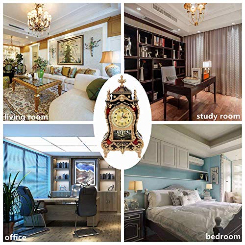 Table Clock, Vintage Style Plastic Table Clock Antique Home Hotel Decorative Desk Alarm Clocks(Brownish Red) #TOP4