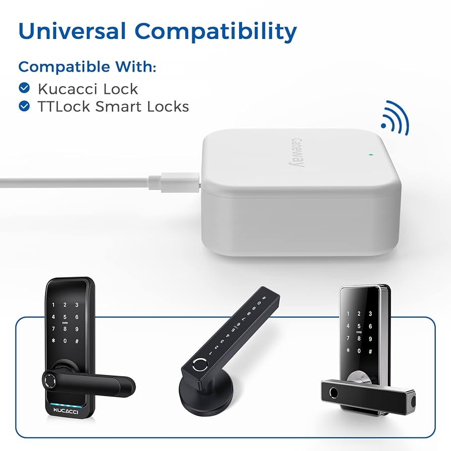 WiFi BLE 2.4GHz Smart Gateway With Ttlock APP For Remote Control Smart Door Lock - Ttlock