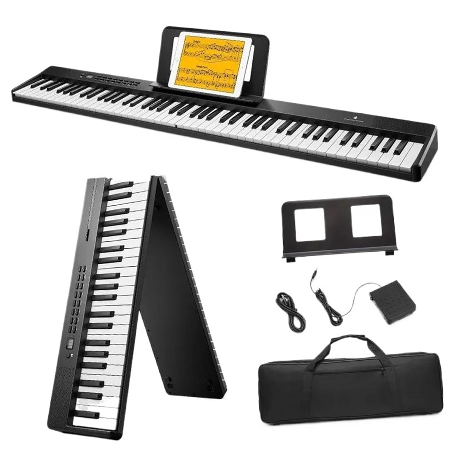 Piano Electrónico Teclado De Piano Electrónico Plegable De 88 Teclas Instrumento De Práctica Para Principiantes Adultos