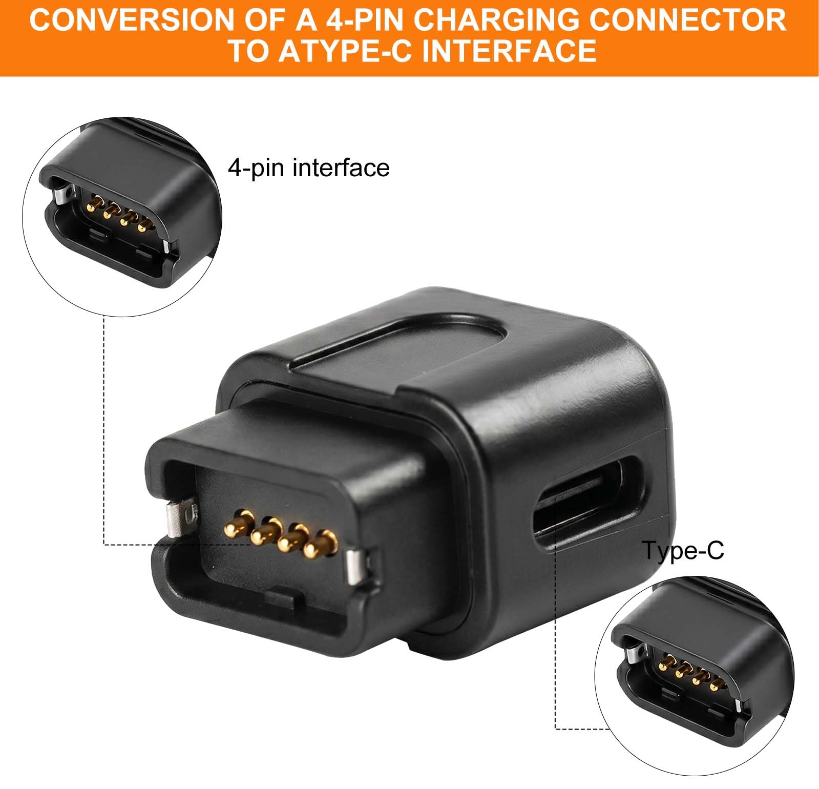 Adaptador USB-C para Cambio Trasero Electrónico - Cable Velo Type-C 4 Pines Adaptador de Carga Compacto para Sistema Electrónico de 12 Velocidades R9270 R9250 R8170 R8150 R7170 RX825