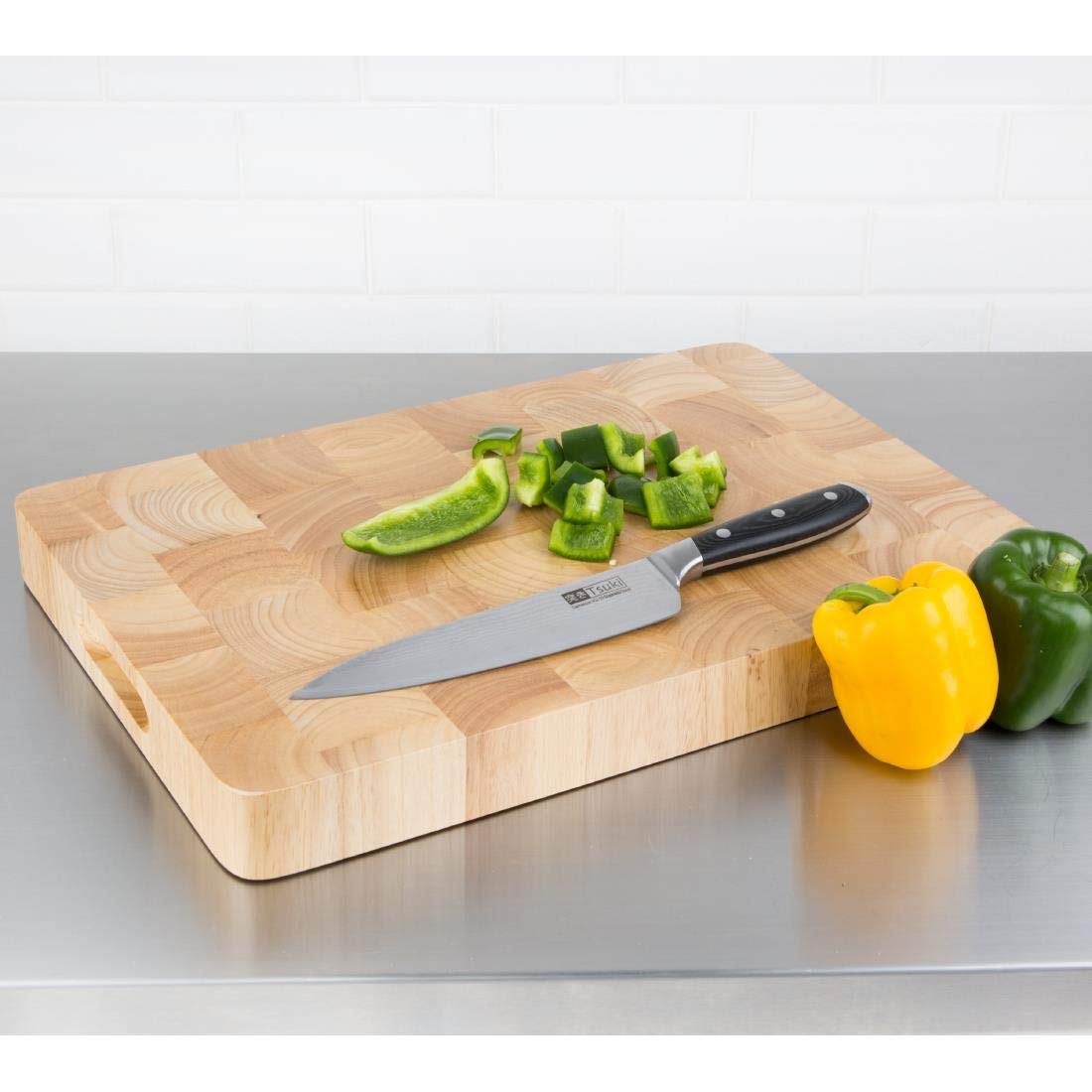 Vogue Tagliere rettangolare in legno per uso alimentare e vassoio da portata, medio, superficie antibatterica naturale, dimensioni: 45 x 455 x 305 mm (altezza x larghezza x lunghezza), C459
