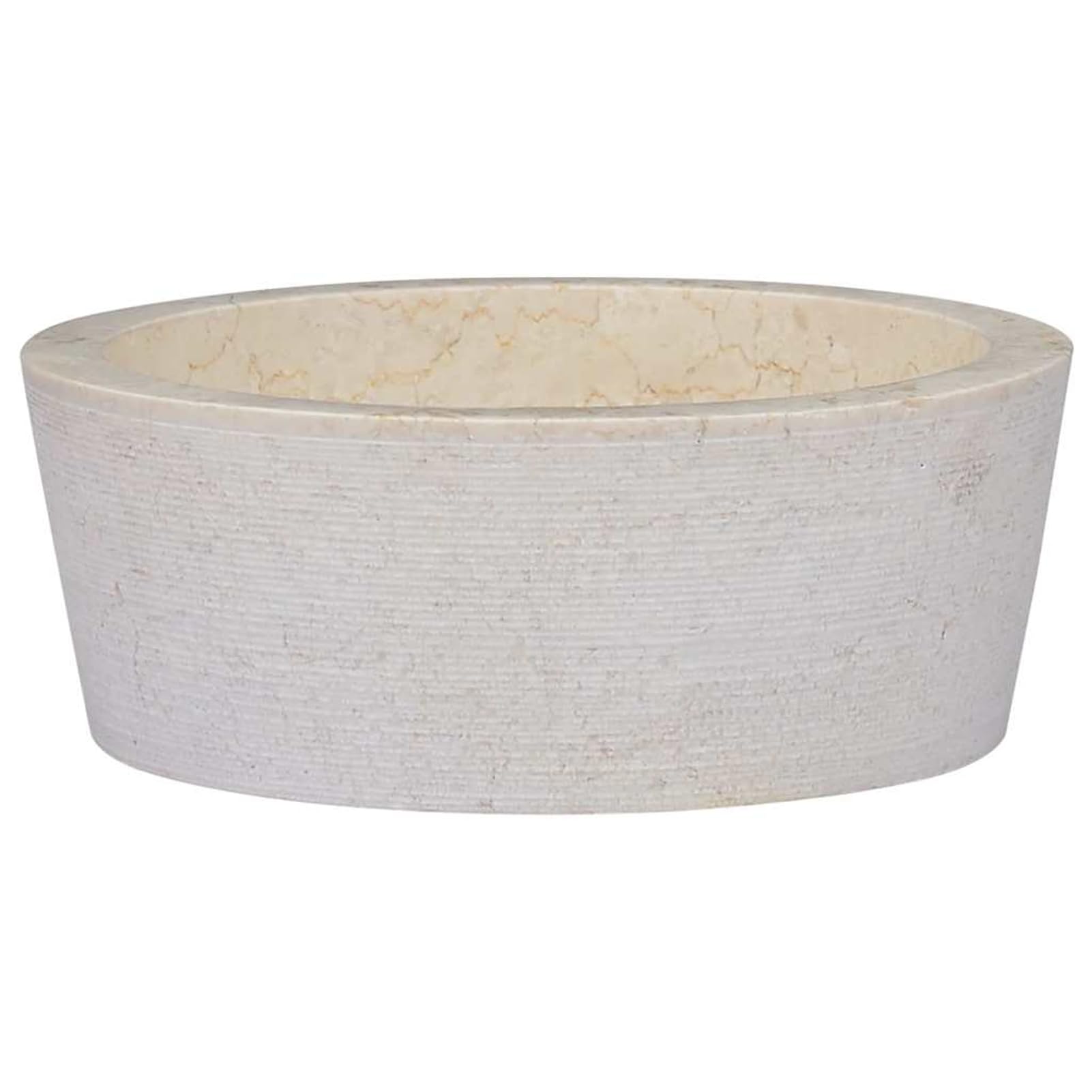 Homgoday Lavabo Crema marmol Artesanal 40x15 cm lavamanos Decorativo