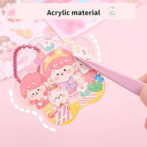 Miniatura 5 de iuonrves Juego de 44 calcomanías para tarjetas Goo, kit de bricolaje, llavero de tarjeta Goo, juguete de cuentas, juego de calcomanías decorativas