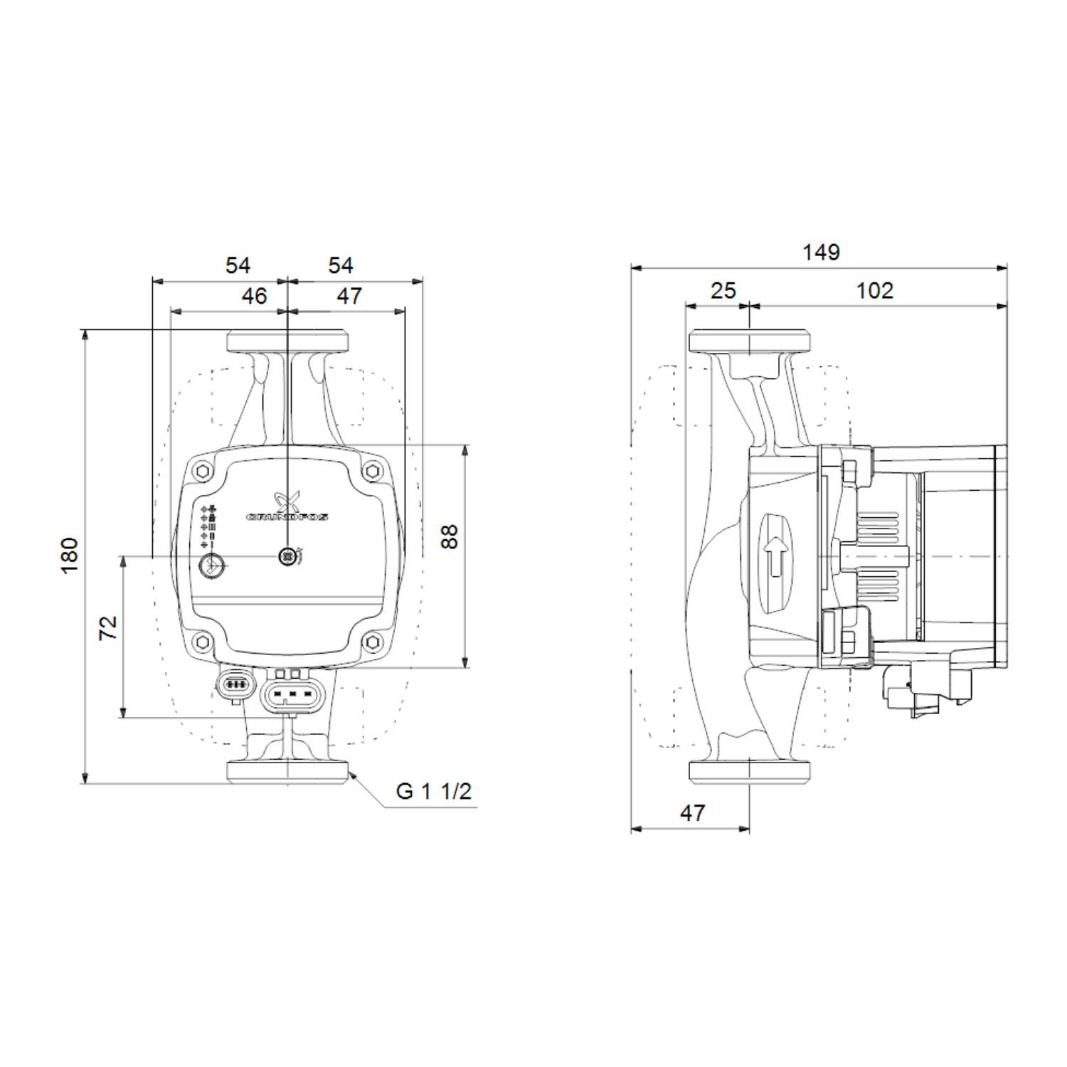 GRU BOMBA ALPHA1 L 25-40 1X230V 180MM 50HZ 6H