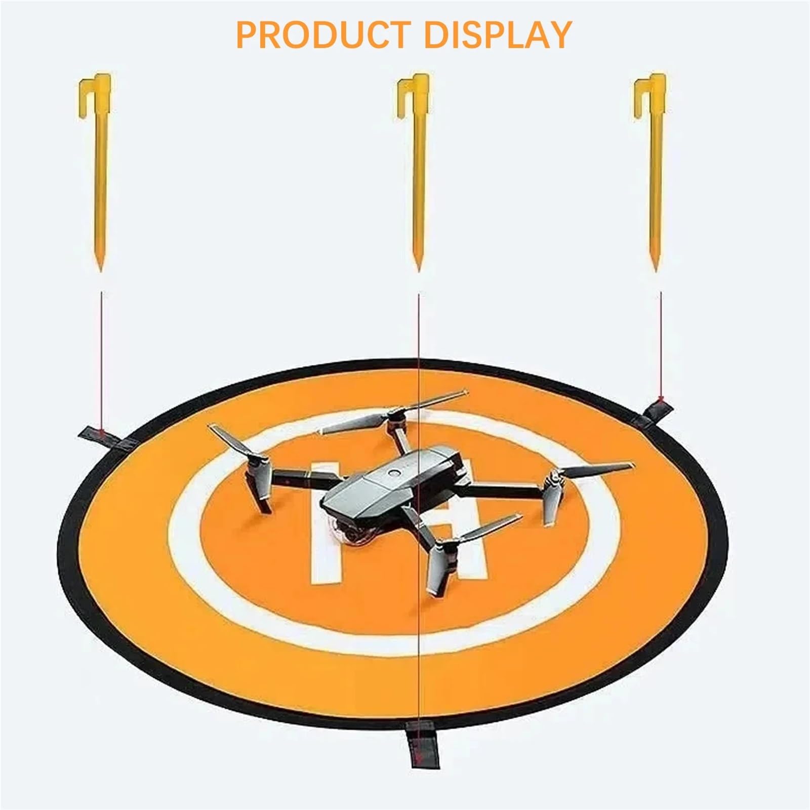 Genérico Plataforma De Aterrizaje para Drones Plataforma de Aterrizaje Impermeable for Drones 55 cm y 21 Pulgadas | Helipuerto portátil universal for cuadricóptero