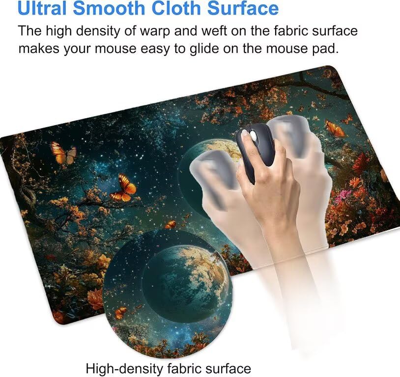 Tapis de souris XXL de qualité supérieure avec bords cousus PC