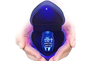 Mini Cremation Urn Necklace for Ashes with Free Heart Box and Light
