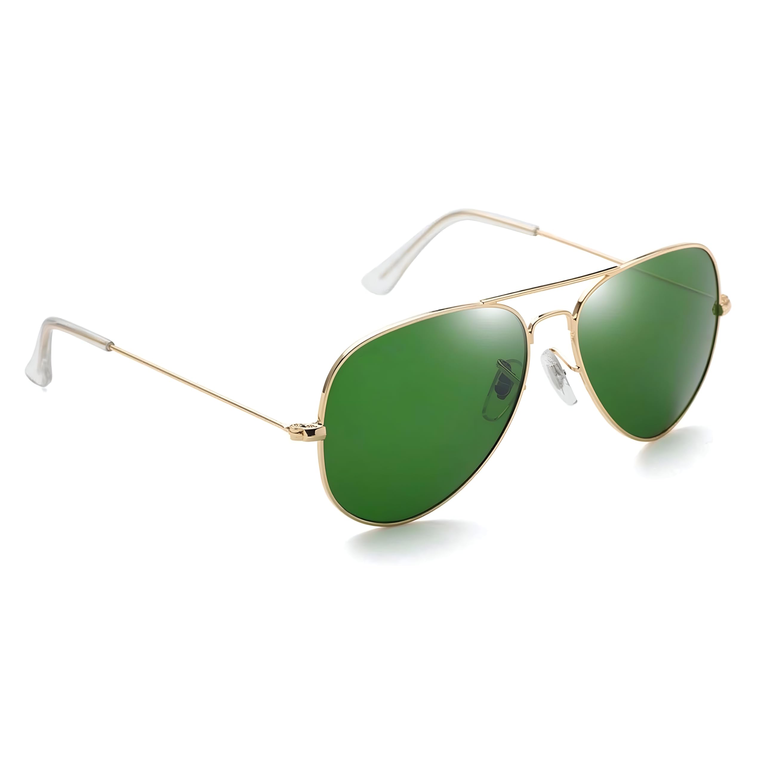 Polarized Aviator Sunglasses Lightweight Stylish Glasses For Men Women Uv Protection Glass Lens, Gold,Green, Onesizeavtr gld m grn_BZ-image-47