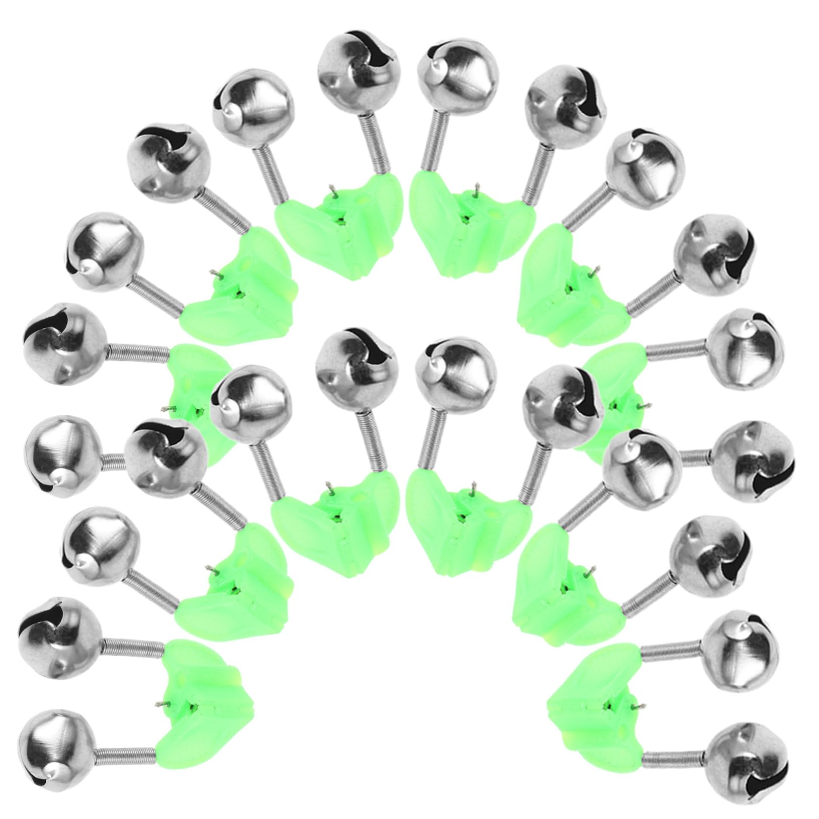 balacoo 50pcs Fishing Rod Bells Night Fishing Bite Alarm Bells Clip-on Plastic Dual Alarms for Rods and Poles