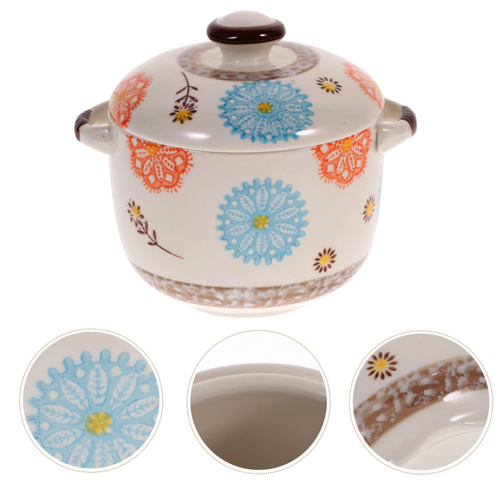 Kubek do zupy z pokrywką, ceramiczna miska do gotowania na parze i