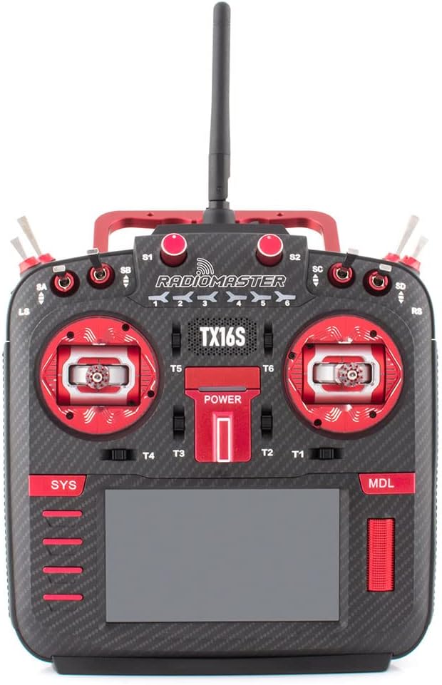 Radiomaster TX16S MKII MAX with AG01 Hall Gimbals Radio Control System ExpressLRS or Multi-Protocol 4in1 (ELRS Mode 2-Red)