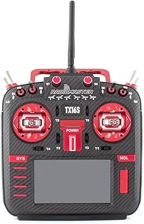 RadioMaster TX16S Mark II MAX Edition 2.4GHz 16 Channel EdgeTX OpenTX Radio Transmitter Leather Grips CNC Finished Components Mode 2 (Carbon Red, 4-in-1 w/ AG01)