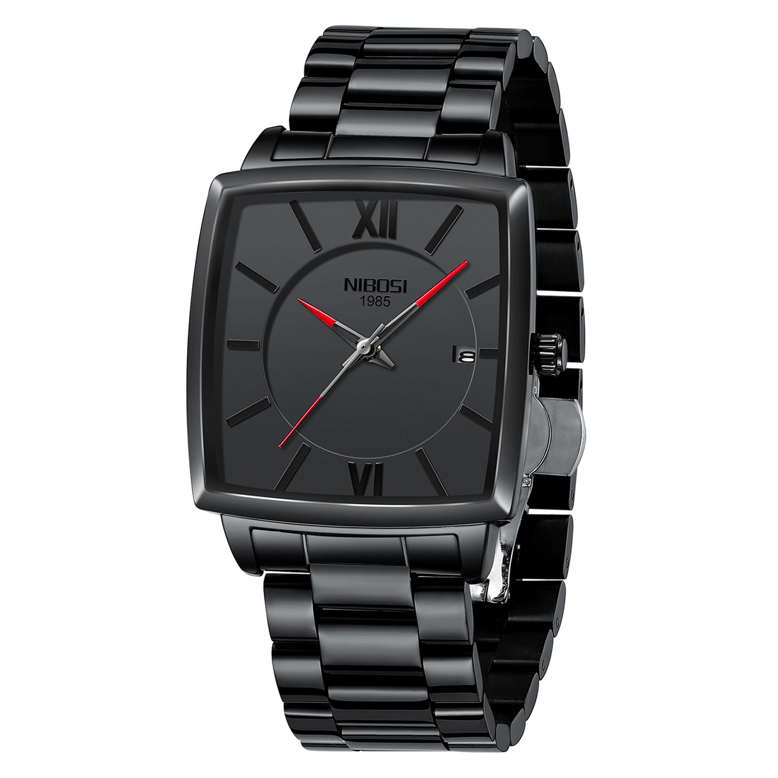 NIBOSI Mens Watches Analog Military Sport Black Dial Watches for Men Business Waterproof Casual Watch Stainless Steel Wrist Watches Date (B0C8HV4WHP) Amazon Price History, Amazon Price Tracker