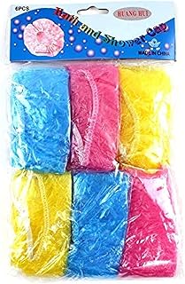 غطاء رأس استحمام شفاف ملون طقم من 6 قطع /49-1