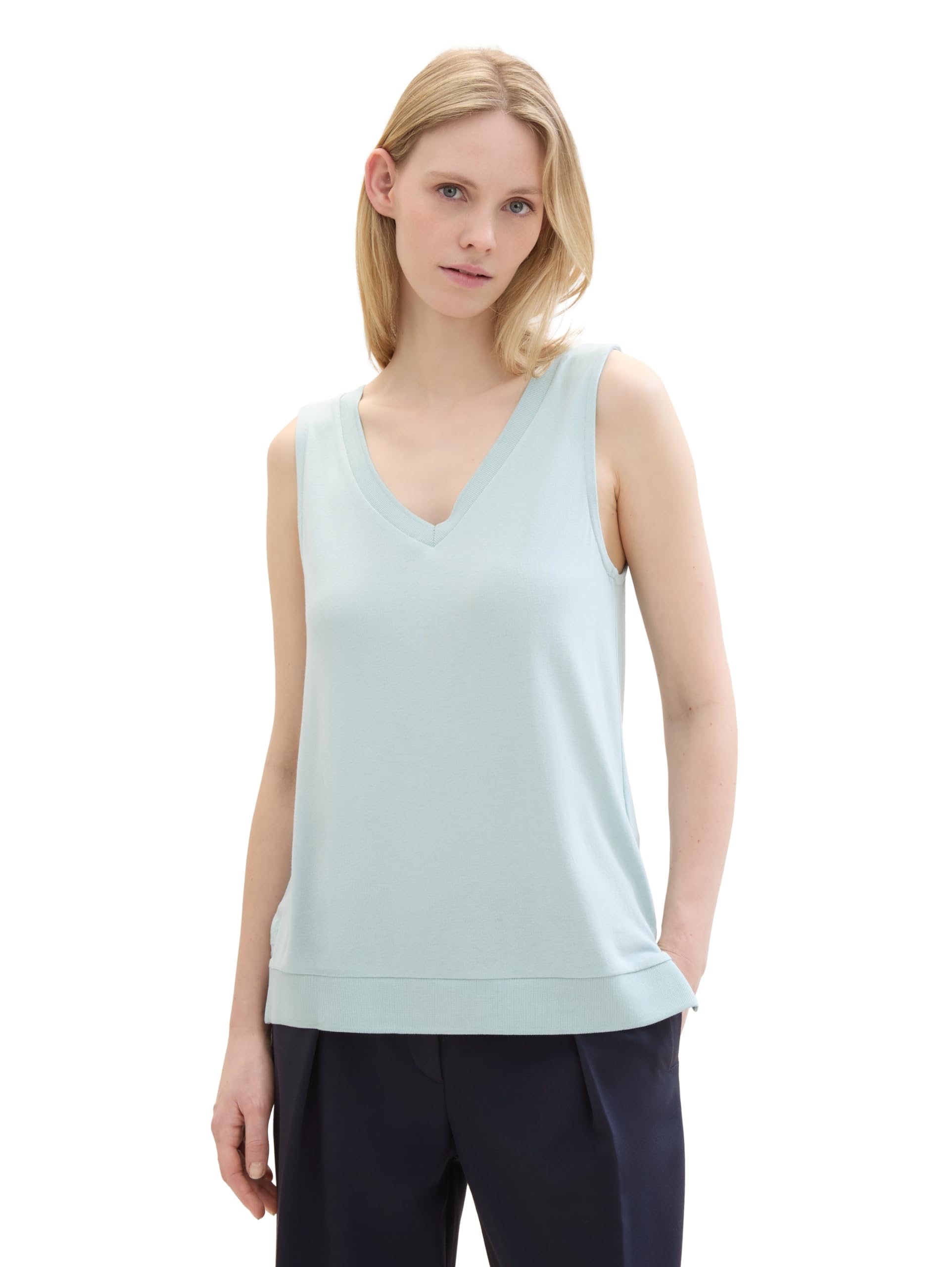TOM TAILOR Women's 1041551 Top, 30463-Dusty Mint Blue, XXL