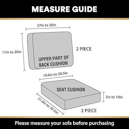 Miniatura 2 de PrinceDeco Funda de sofá de 4 piezas de terciopelo suave para sofá de dos plazas (2 fundas de asiento más 2 fundas de respaldo con cusión),