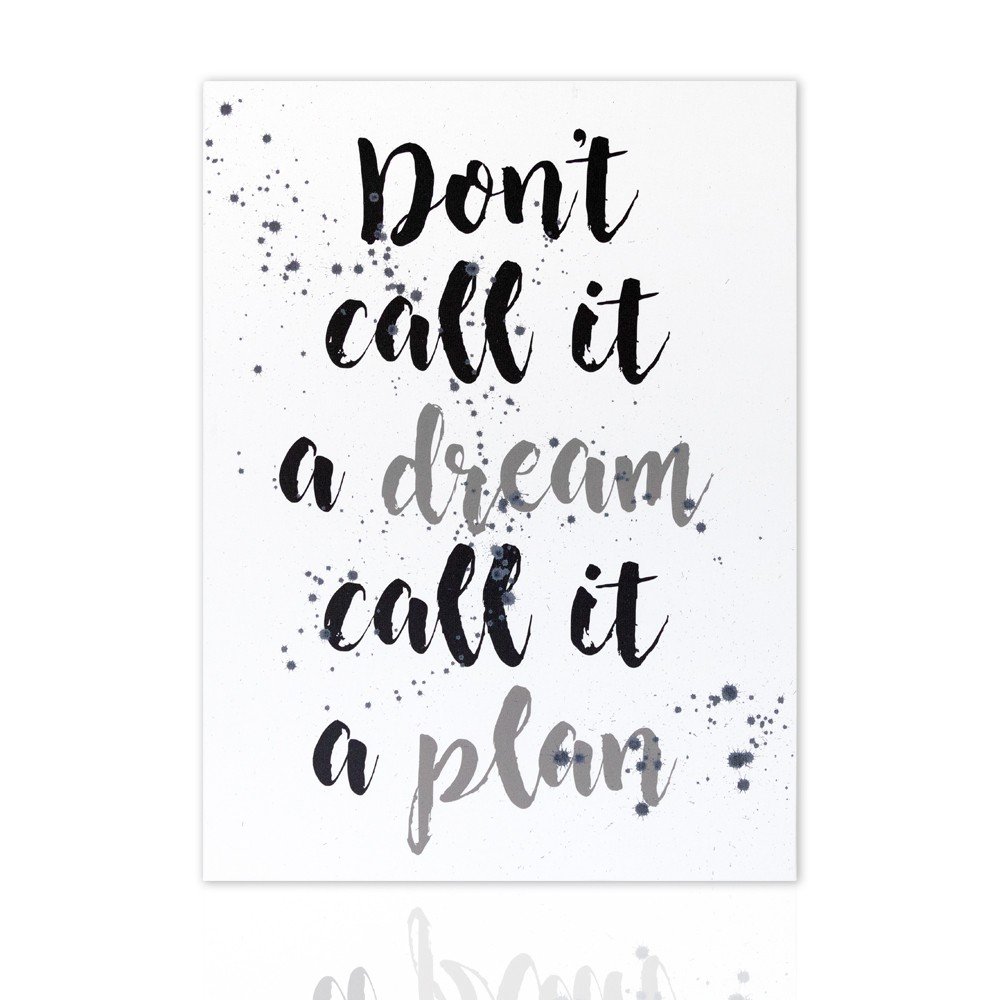 Declea Imagen de decoración moderna con frase - Decoración de pared en blanco y negro - Pintura pintada a mano sobre lienzo