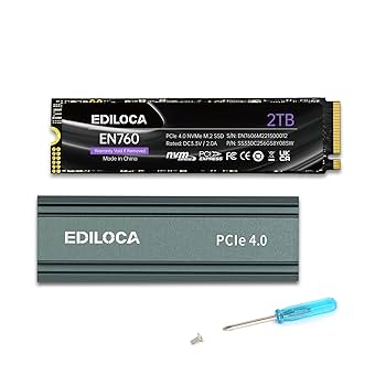 Ediloca EN760 2TB SSD 箱なし Amazon.com: Ediloca 2TB M2 NVME SSD with Heatsink - PCIe