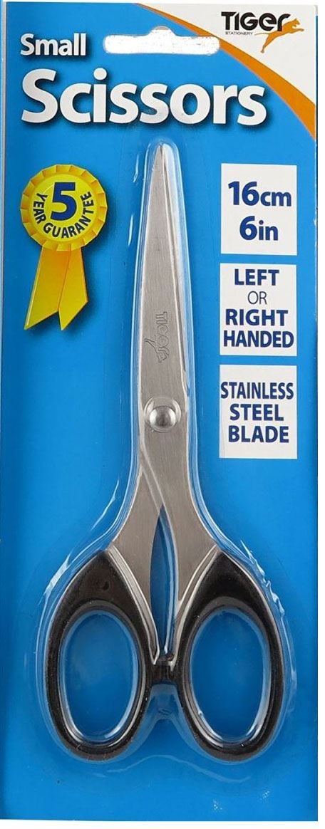 SCISSORS - 16 CM OR 6'' , SUITABLE FOR LEFT OR RIGHT HANDED PEOPLE.