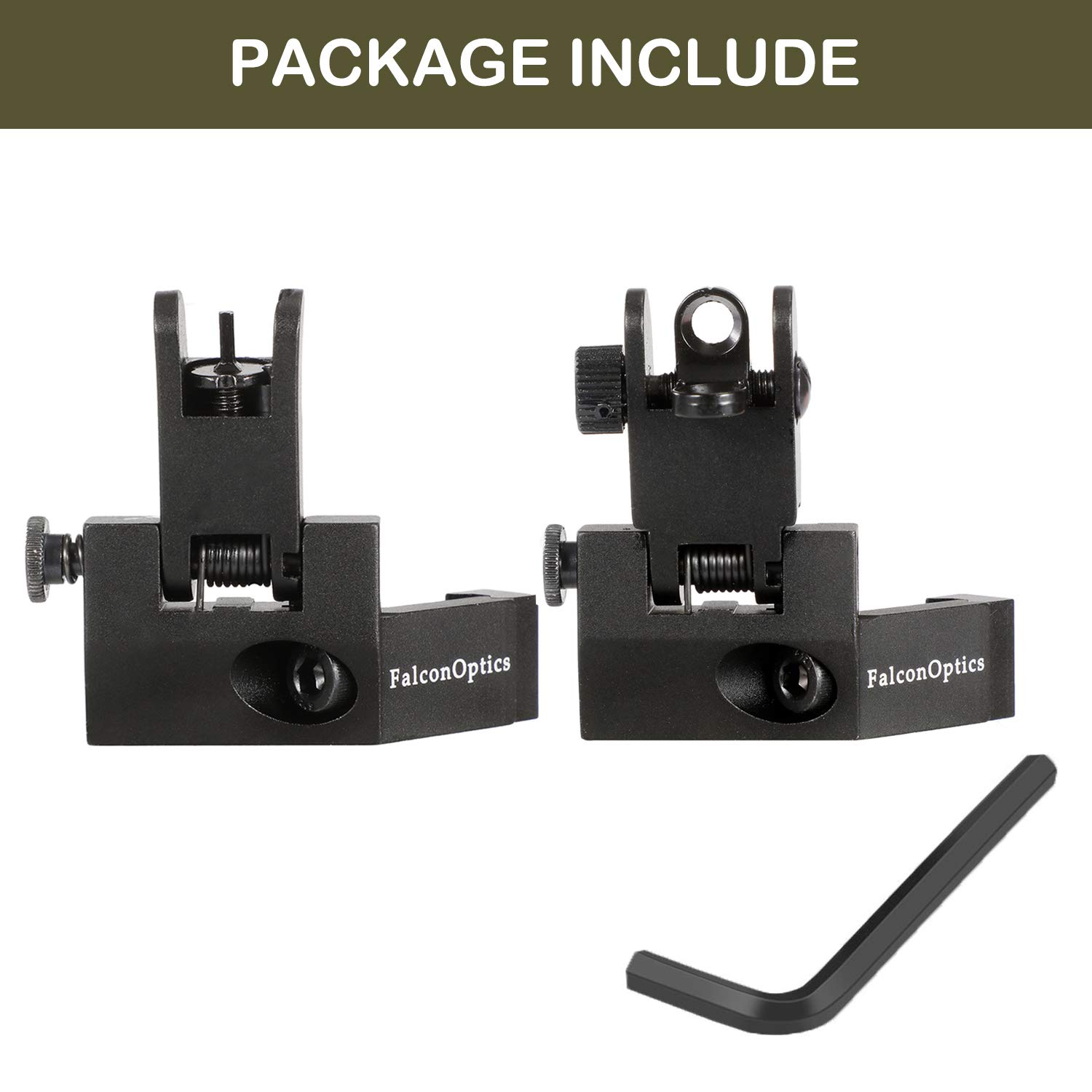 Buy FalconOptics 45 Degree Iron Sights Offset Flip Up Rear Sight and