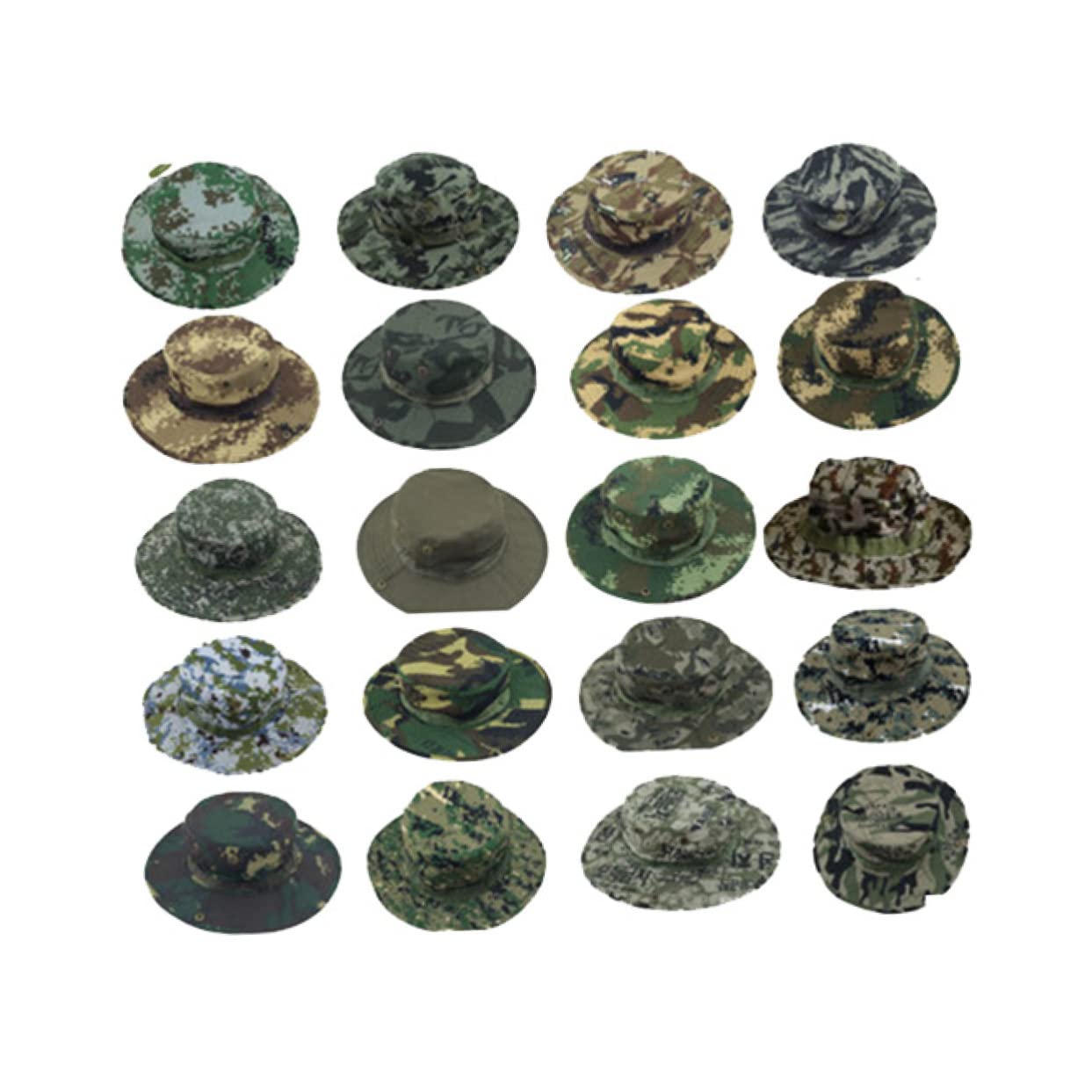 SHERCHPRY 3pezzi Cappello Secchiello Mimetico Unisex per attività Outdoor con Cinturino Ventilazione per Escursionismo Pesca e Campeggio Vari