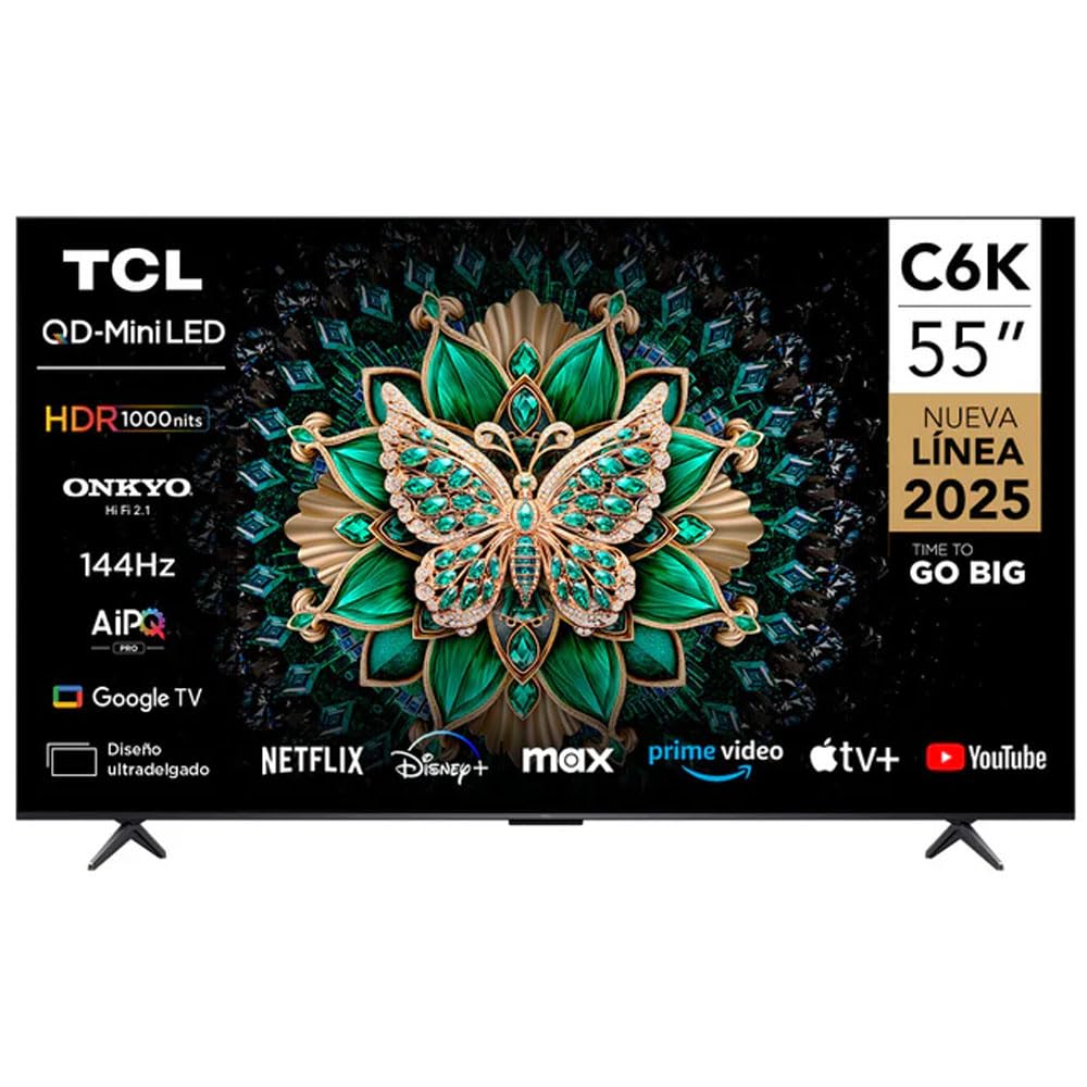 TCL 55 Inch QLED-MiniLED TV Smart Google TV, 4K Resolution, Dolby