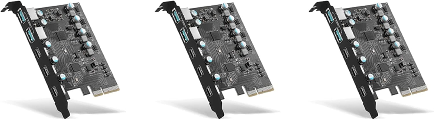 3X PCIe to USB 3.2 Gen 2 Adapter Card PCI Express Expansion Card PCI-E Add-on Cards Riser for PC 10/8/7 and