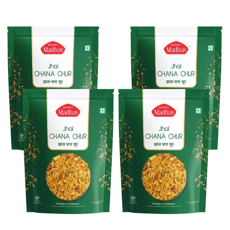 Bikaners Madhav Jhal Chana Chur | 1.6Kg Pack Of 4 | Handmade | No Palm Oil | Bikaner’s Madhav | Spicy Mix Of Lentils, Peanuts, Chickpeas And Indian Spices (B0C2N8KNFH) Amazon Price History, Amazon Price Tracker