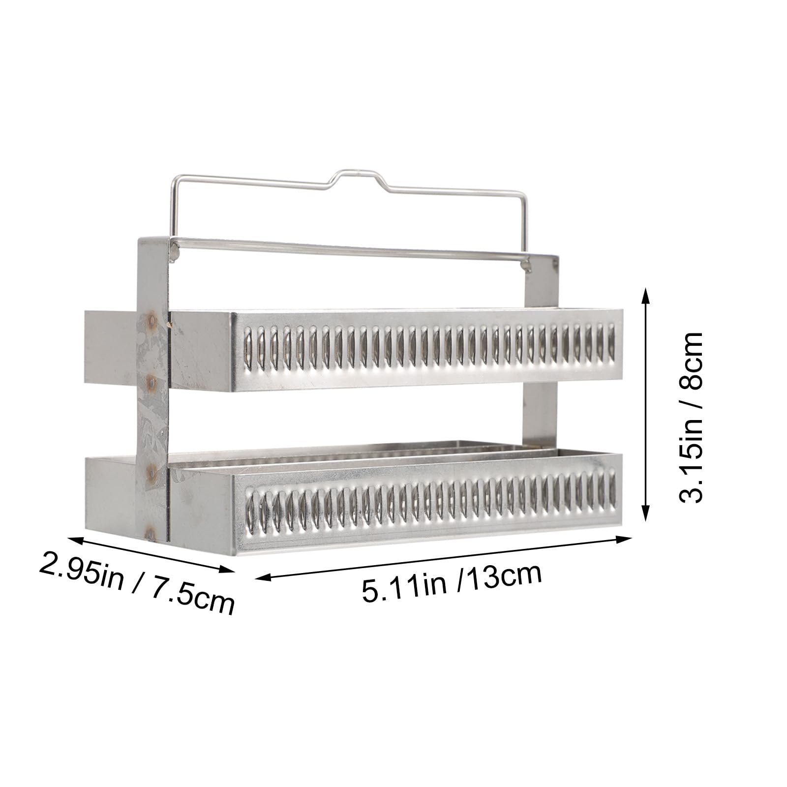 Gradilla para 60 Porta Platos de Vidrio de Acero Inoxidable Ligera y Práctica para Suministros de Laboratorio y Uso Profesional
