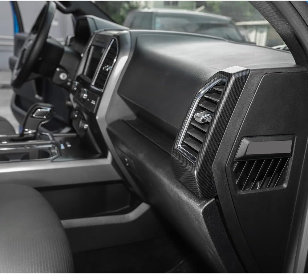 Keptrim Dash Air Conditioner Outlet Vent Trim for Ford F-150 2015-2020, ABS Carbon Fiber, 3pcs