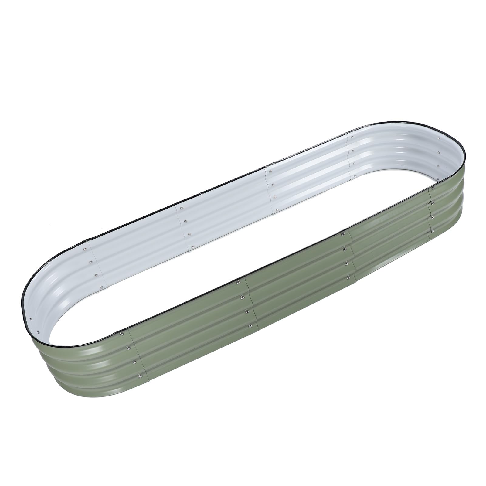 Raised Garden Bed Kit, Open Bottom Design Heavy Duty DIY Stylish Rounded Edges Metal Raised Planter Bed Increased Thickness for Vegetables (Light Green)