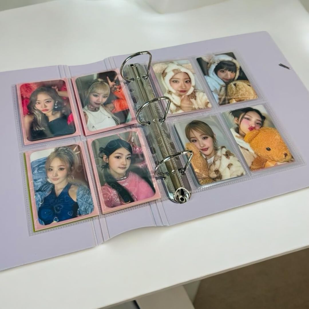 Meowcafe K-Keep - Raccoglitore fotografico Kpop, formato A5, sottile, 4 tasche, formato tascabile, 65 x 93 mm, 11 fori, 100 micron, 40 pagine