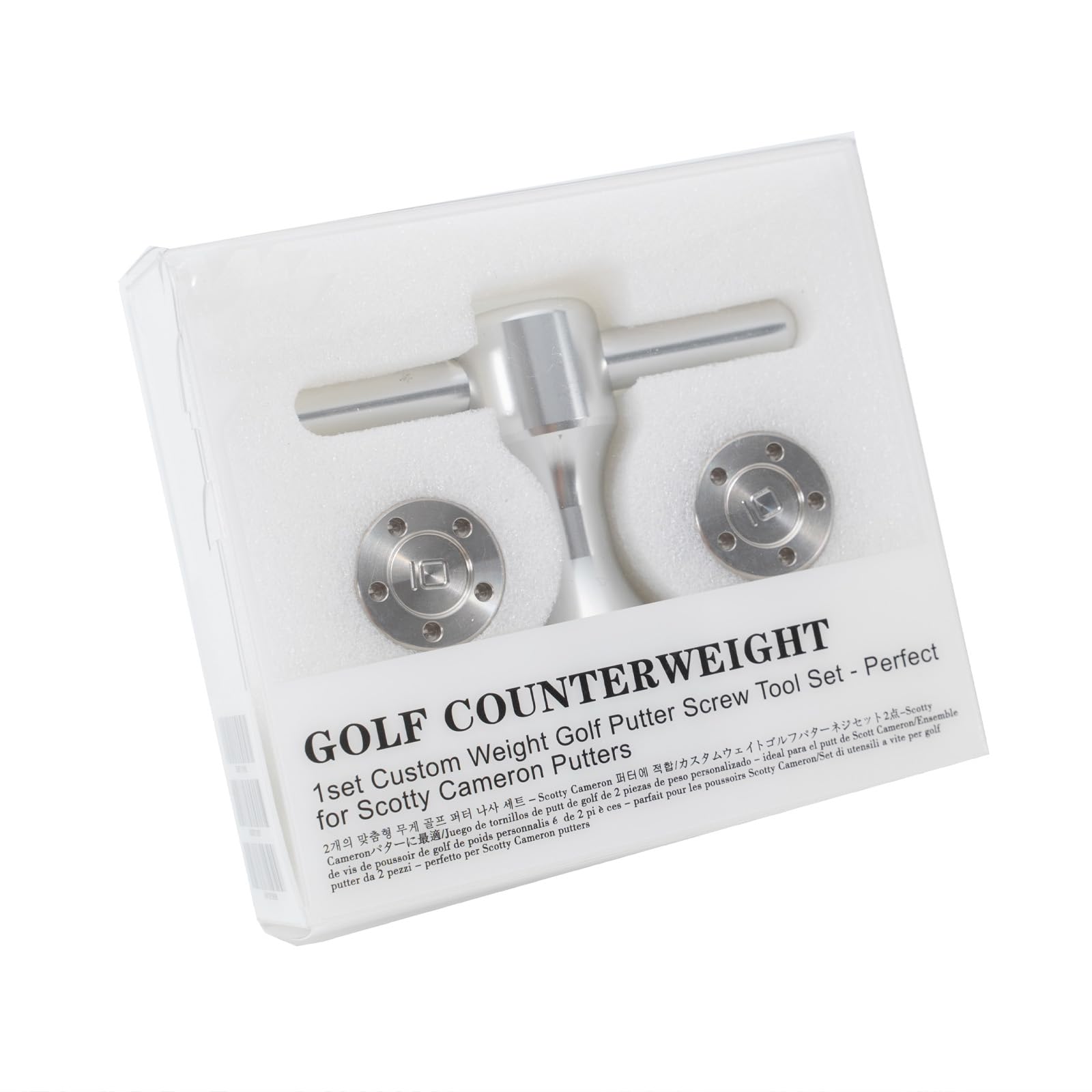 BoltonGolf1Set Silver Weights for Titleist Scotty Cameron 5g 10g 15g 20g 25g 30g 35g 40g with Wrench Premium Golf Accessories for Customization and Performance Enhancement