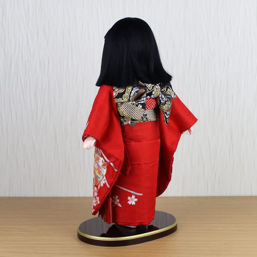 Amazon | 市松人形 小出松寿作【13号 尺二 切嵌金彩刺繍 市松人形FUKU 