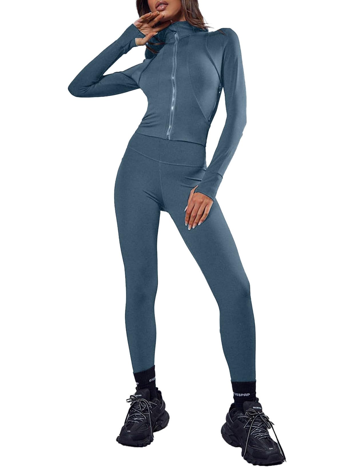 Photo 1 of Herseas 2 Piece Workout Sets for Women Large Sky Blue