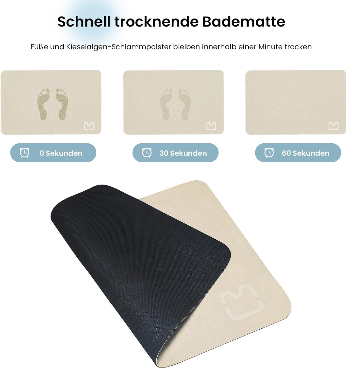 Alfombra de baño antideslizante súper absorbente, diatomita, alfombra de baño de microfibra, bañera de ducha suave de secado rápido