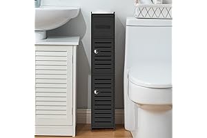 TuoxinEM Black 2-Door Over-the-Toilet Bathroom Cabinet with Shelves
