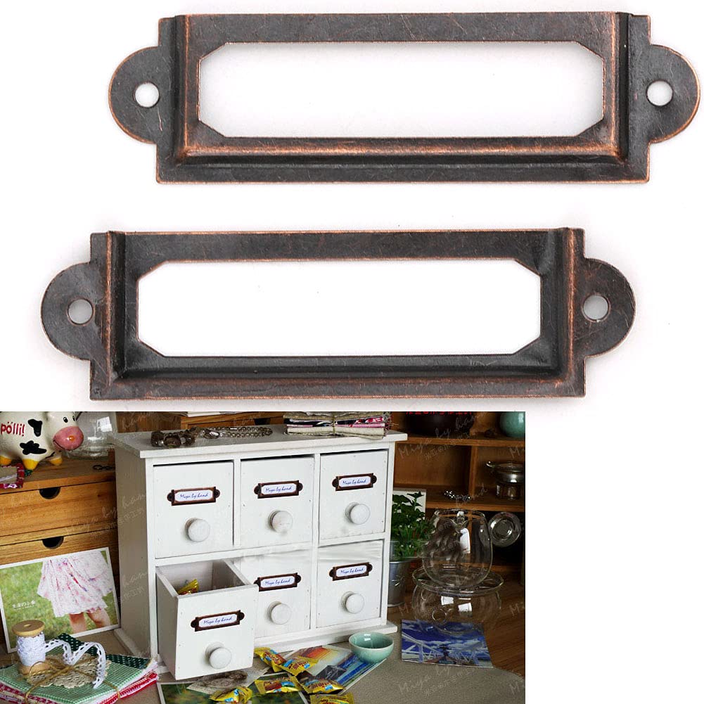Vintage Drawer Label Holders VINTAGE IRON DRAWER Frame Label Tag Door ...