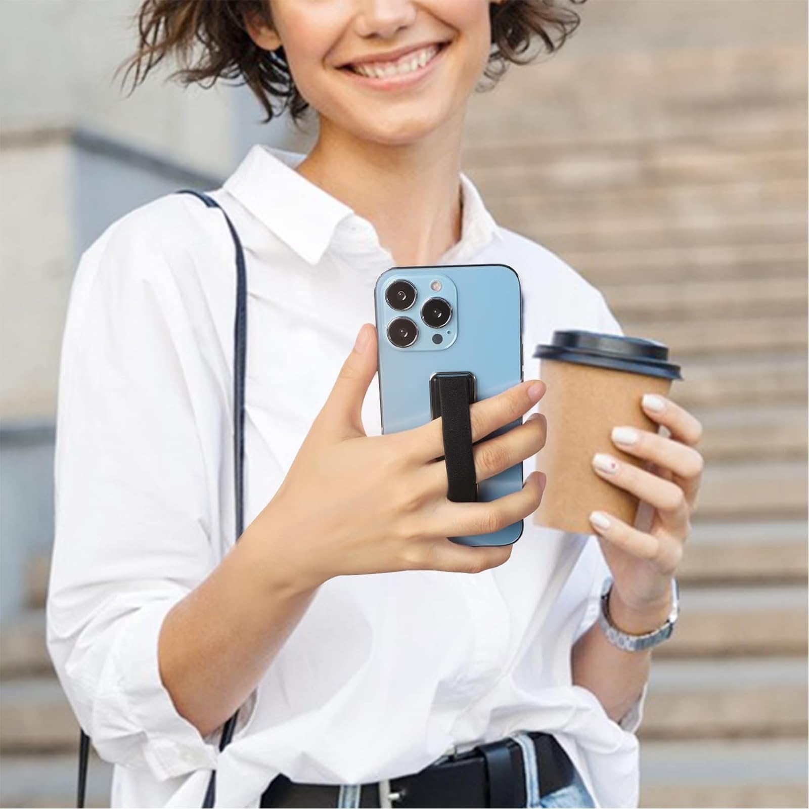 SURALIN Set di 3 Impugnature per Smartphone, Impugnature Autoadesive per Telefono con Supporti Elastici per Adattarsi A Tutti I Telefoni Cellulari