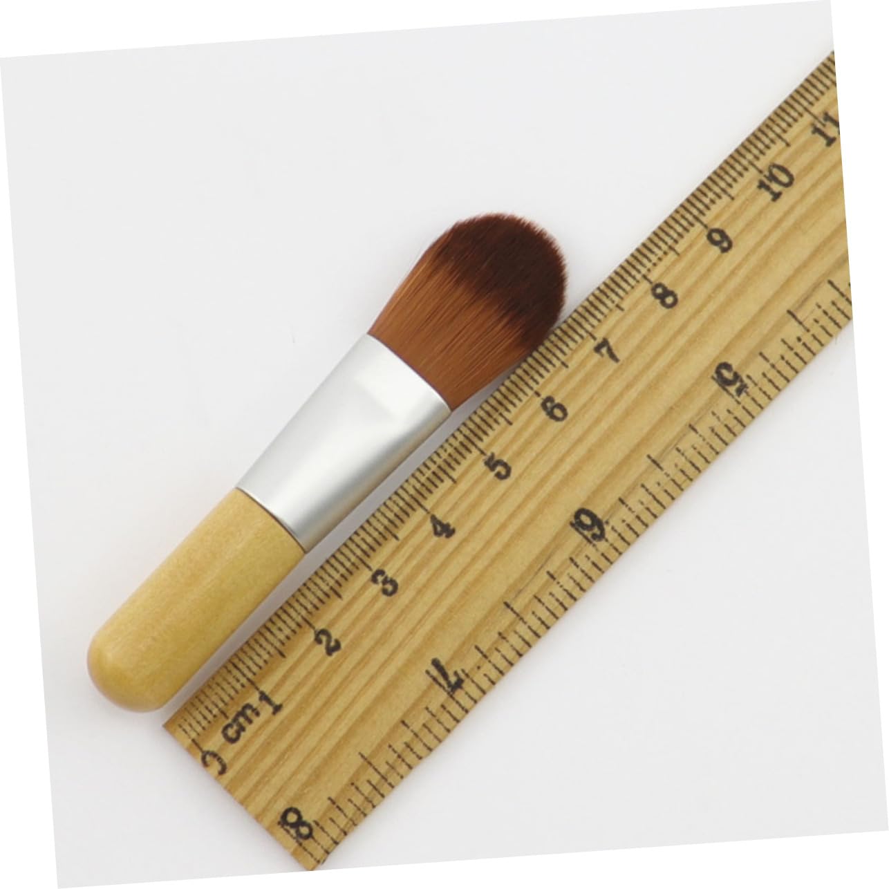 Mikinona Mini Foundation Brush Set 2 Pack Quality Soft Dense Nylon Fiber Short Wooden Handle Ideal for Mini Makeup Portable Cosmetics