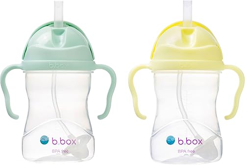 Miniatura 18 de b.box Vaso entrenador con popote con peso (paquete de 2). Bebe desde cualquier ángulo, a prueba de fugas, a prueba de derrames, fácil agarre. Sin