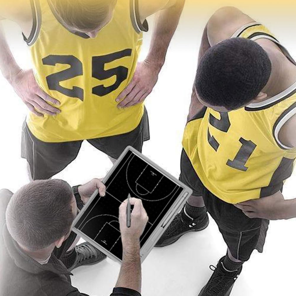 Lavagna Tattica da Pallone da Basket Elettronica, 15 Pollici Tavoletta LCD Scrittura per Allenatore di Pallacanestro, Cartella Tattica Digitale per Organizzazione Giocatori Tattiche e Strategie