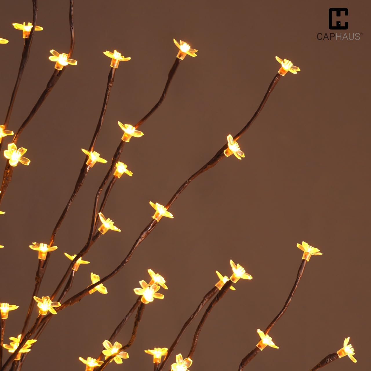 Fencer Wire 4 Feet Premium Full Artificial Cherry Blossom Tree w/ 136 LED Lights, Adjustable Brown Branches & Foldable Stand, Fake Sakura Tree w/Lights for Indoor, Lighted Faux Cherry Blossom Tree