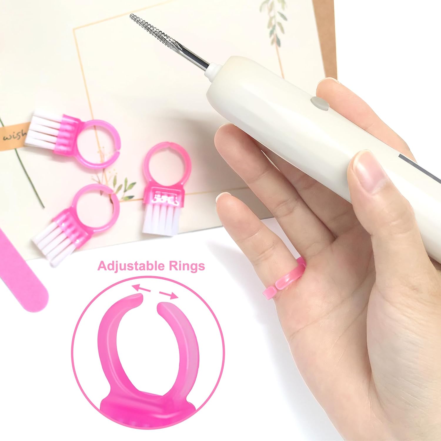 Nail Brush Rings SHEERBLISS Mini Nail Brushes 20pcs Hand Fingernail Brush Cleaner Scrubbing Kit Pedicure for Toes and Nails