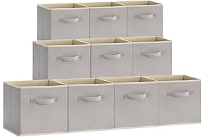 Lifewit Foldable Storage Cubes for Cube Storage Multi-color Decorative Baskets (Light Gray)