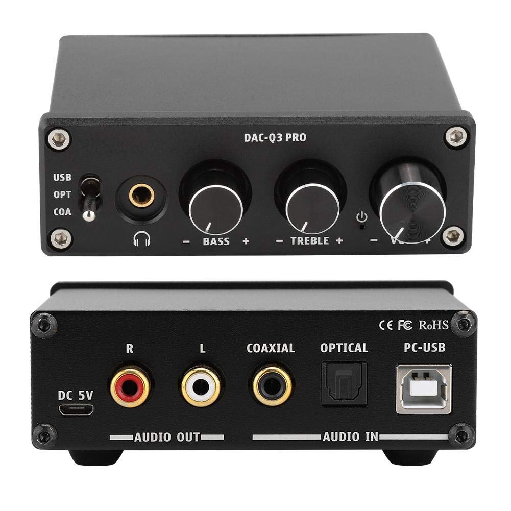 Socobeta Dekoder DAC Dekoder audio AC-Q3 PRO DAC dekoder audio ze wzmacniaczem słuchawkowym do słuchawek 3,5 mm czarny