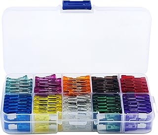 Yosoo 100pcs Standard Medium Blade Fuse Assortment Kit, 2A 3A 5A 7.5A 10A 15A 20A 25A 30A 35A ATC Blade Fuses for Cars Trucks Boats