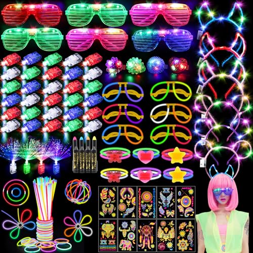 130PCS Glow in the Dark Party Supplies for Kids Adults,...